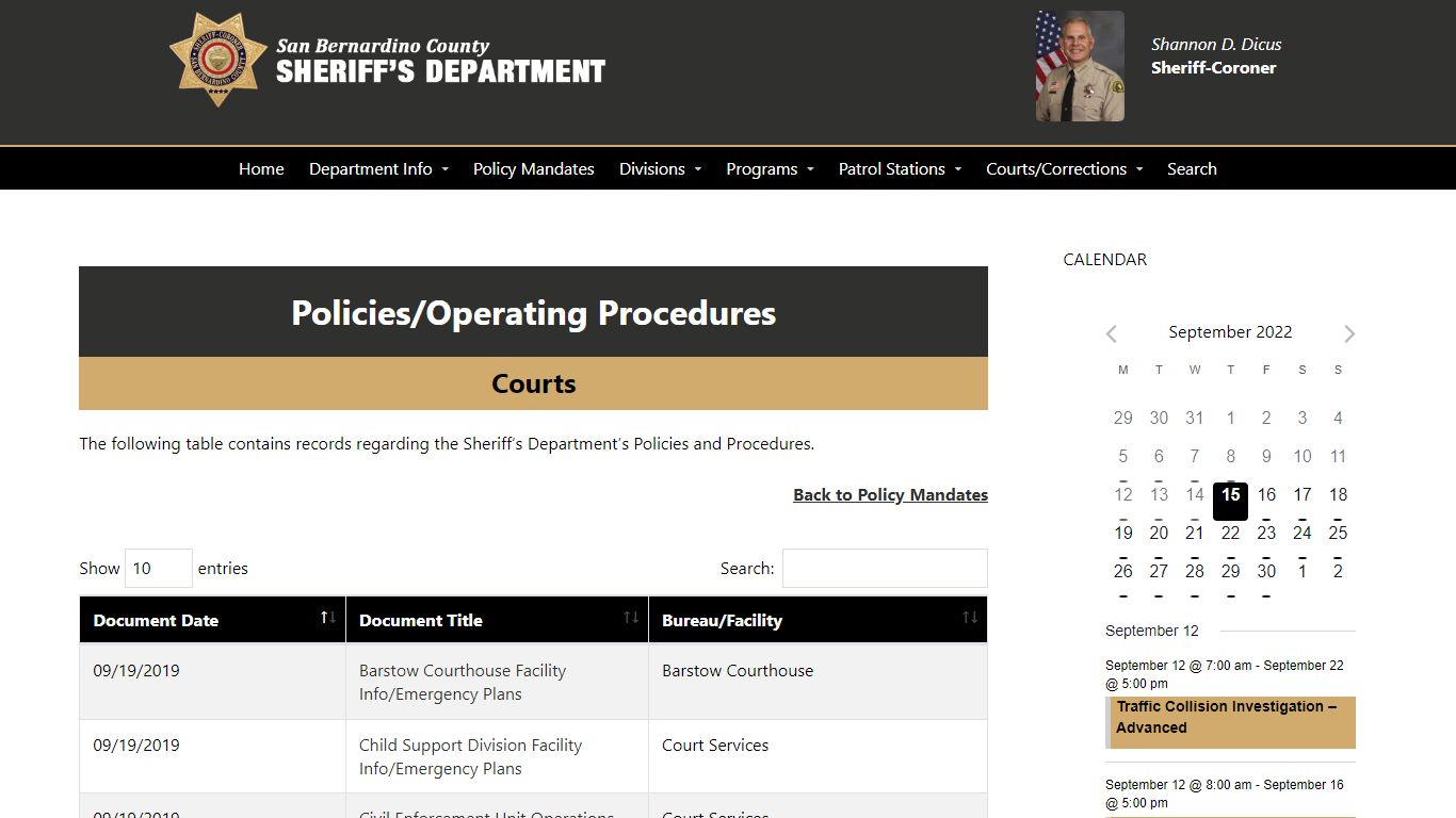 Courts – San Bernardino County Sheriff's Department