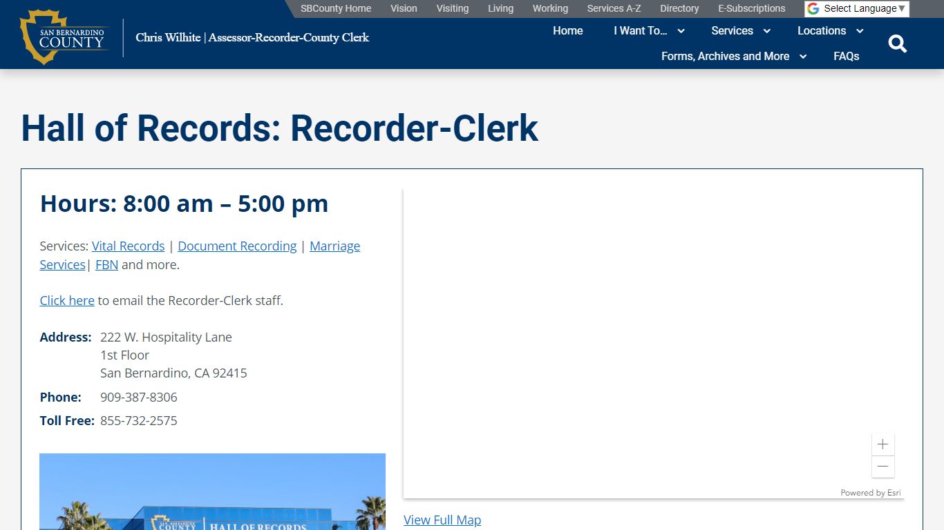 Hall of Records: Recorder-Clerk – San Bernardino County Assessor ...