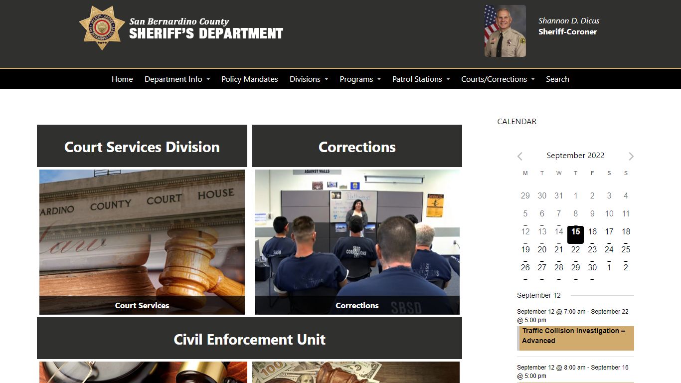 Courts/Corrections – San Bernardino County Sheriff's Department